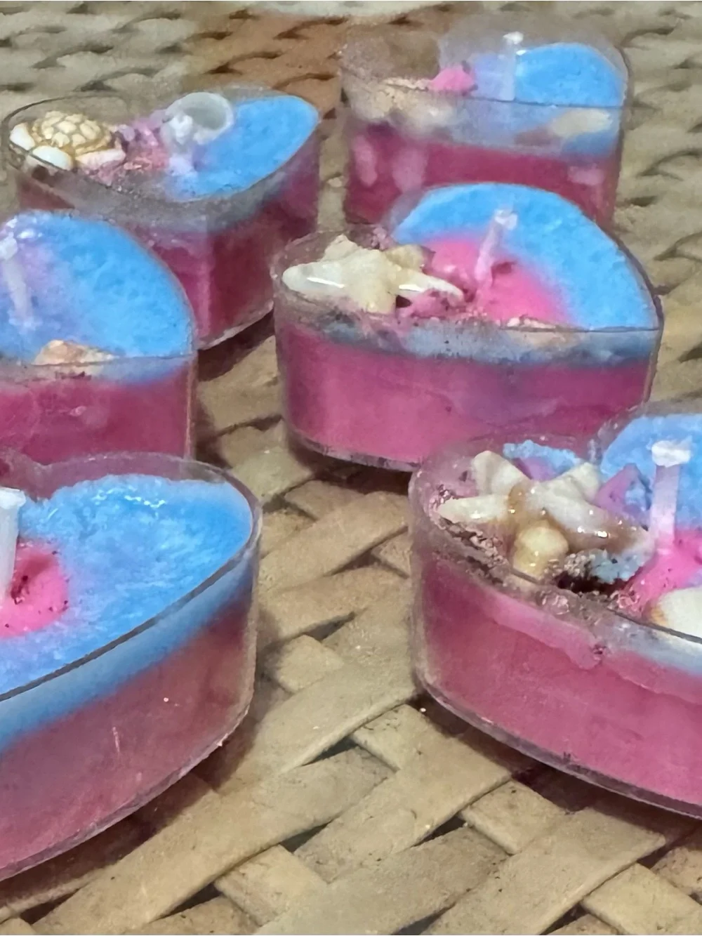 Handmade Heart Beach Tea Lights - cotton candy maui beach - Picture 5 of 5